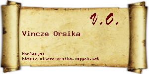 Vincze Orsika névjegykártya
